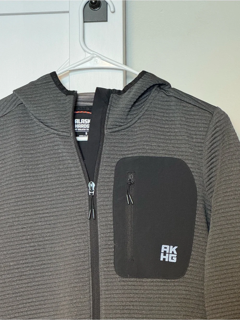 Alaskan Hardgear AKHG Blackburn Grid Fleece Full Zip Hoodie Gray Men’s S